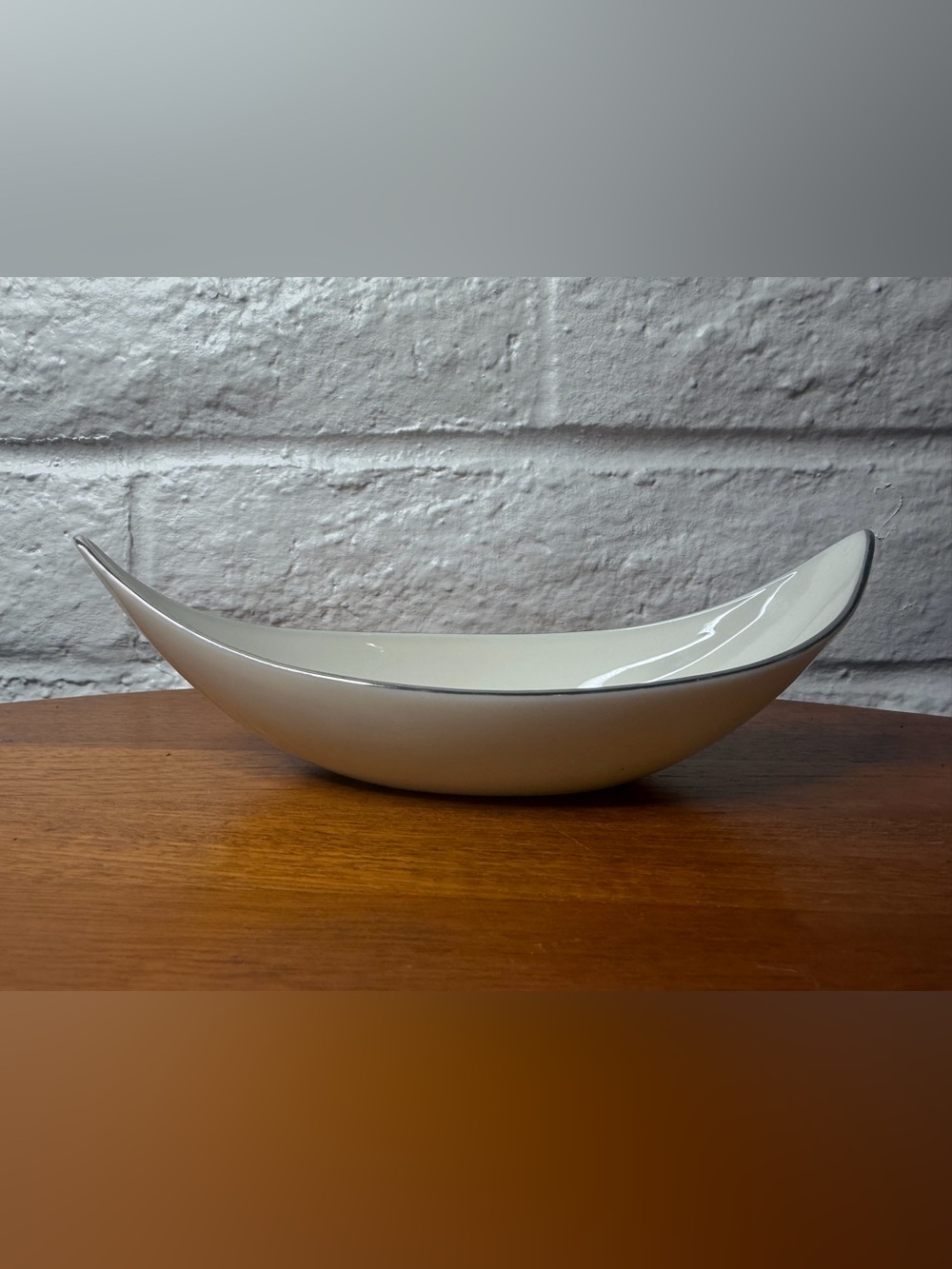 Lenox Olympia Platinum Trinket Bowl/Nut Dish/Candy Dish-Silver-Oblong-Boat-Tray
